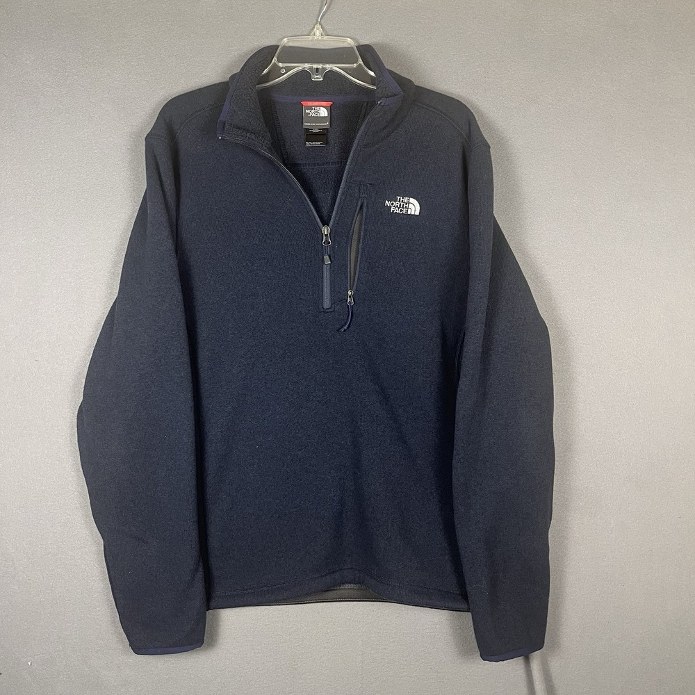 The‎ North Face Men's M Navy Blue Heavyweight Pullover Fleece Jacket Outdoors